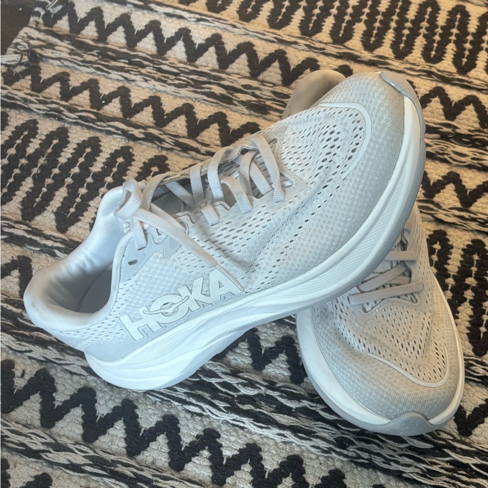 Hoka Light Gray Athletic Sneakers - Picture 4 of 5